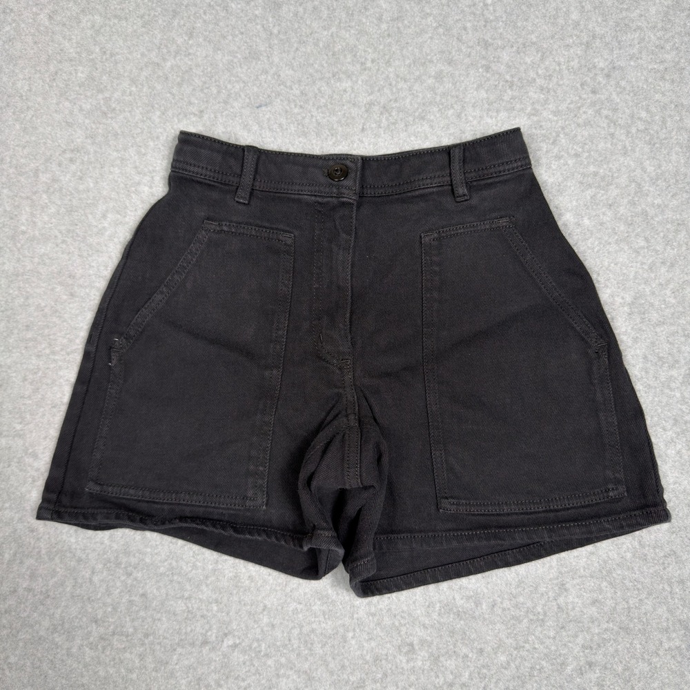 Aritzia Wilfred Free Womens 0 Black Denim Shorts Utility Trouser